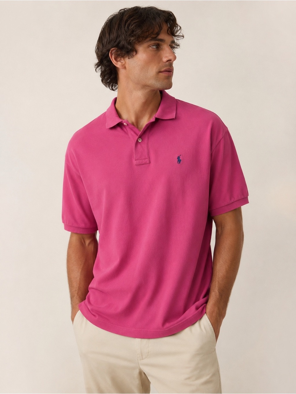 Vintage Polo Ralph Lauren Pink Polo Shirt Men’s XL Cotton Classic Pony Logo Y2K
